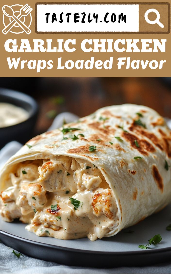 Cheesy Garlic Chicken Wraps Loaded With Flavor