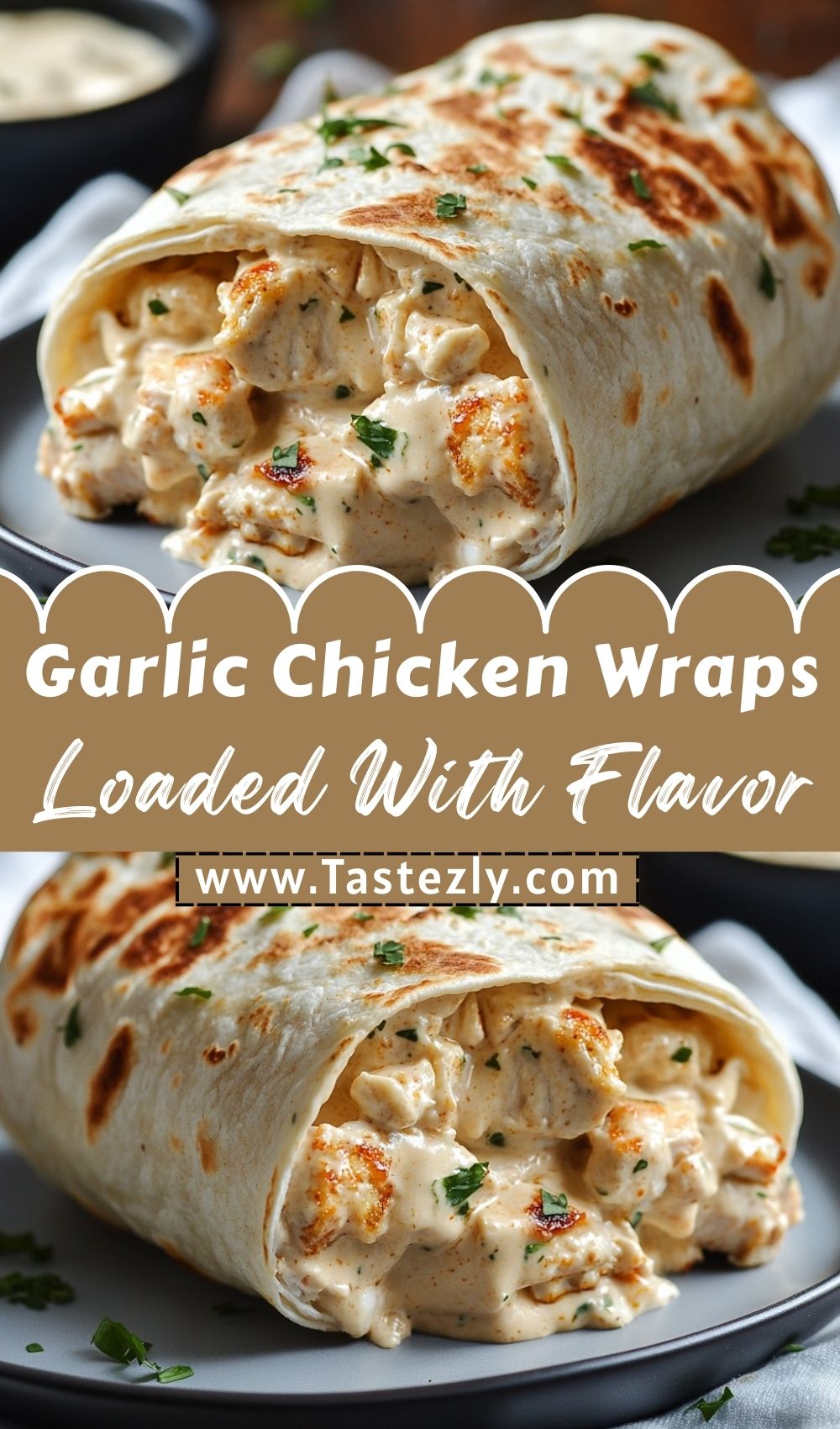 Cheesy Garlic Chicken Wraps Loaded With Flavor