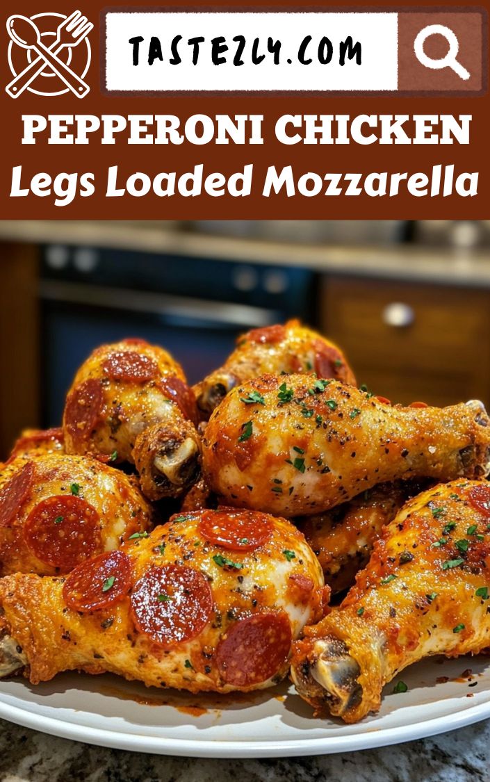Crispy Pepperoni Chicken Legs Loaded With Mozzarella