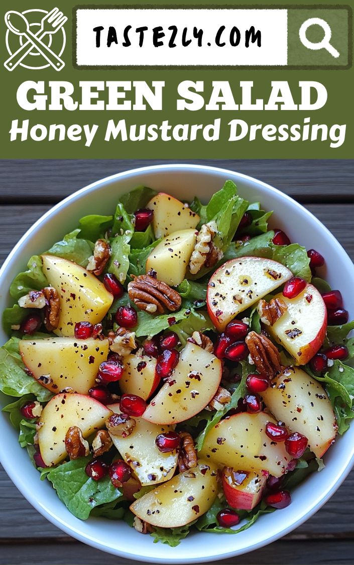 Healthy Green Salad With Creamy Honey Mustard Dressing