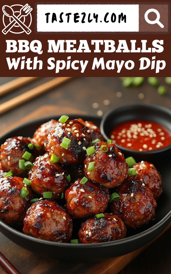 Korean BBQ Meatballs With Spicy Mayo Dip Sweet Smoky & Addictive