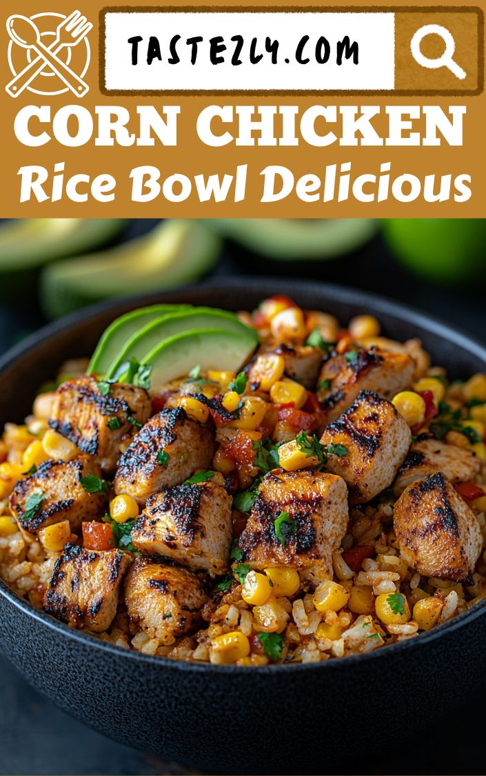 Loaded Corn Chicken Rice Bowl Colorful & Delicious