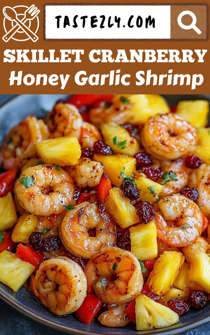 Skillet Cranberry Honey Garlic Shrimp With Pineapple